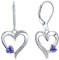 YL Herz Ohrringe 925 Sterling Silber Schnitt Dezember Geburtsstein Tansanit Liebe Herz Tropfen Ohrringe für Damen