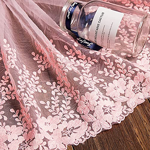 3 Yard Vintage Bestickter Spitzenbesatz Spitzenborte Dekoband Spitzenband Spitzenbordüre Zierband Spitzenstoff für Nähen Brautschleiern Petticoats Hochzeitskleid Hochzeit Deko 32cm Breite,A Rosa