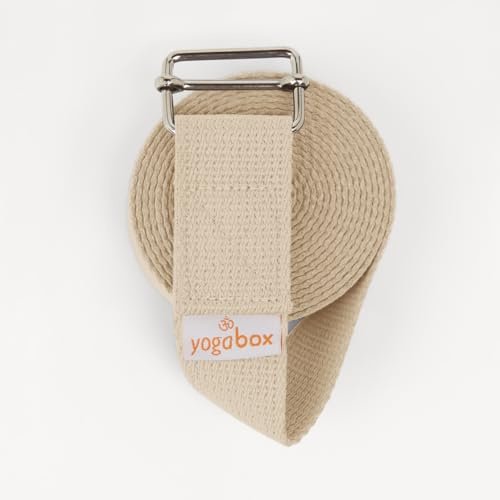 Yogabox Yogagurt Asana Belt Basic aus 100% Baumwolle, Schiebeschnalle aus Metall, Anfänger & Fortgeschrittene