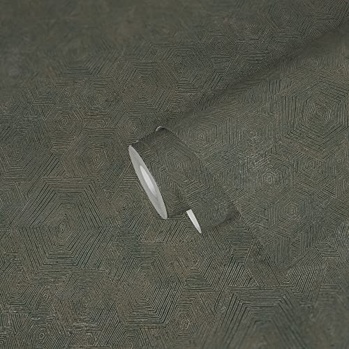Livingwalls My Home My Spa Tapete Geometrisch Blau Gold 386984 Vliestapete Schlafzimmer 10,05x0,53m Made in Germany