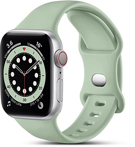 CeMiKa Compatible con Apple Watch Correa 38mm 40mm 41mm 42mm 44mm 45mm 46mm 49mm, Silicona Deportivas de Correas de Repuesto para iWatch SE Series 10 9 8 7 6 5 4 3,42mm/44mm/45mm/49mm-S/M, Menta Verde