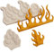 Flamme Fondant Formen, 2 Stück, Feuer Kuchen Dekorieren Silikonformen, Süßigkeiten Schokolade Küche Backen Werkzeuge für Cupcake Topper, Mousse, Butter, Gummi, Zucker, Handwerk, Ton, Epoxy, Gips,
