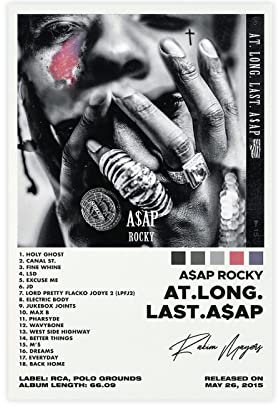 Asap Rocky Poster At Long Last Asap Album Cover Poster Leinwand Poster Wandkunst Dekor Druck Bild Gemälde für Wohnzimmer Schlafzimmer Dekoration Rahmen Stil 40 x 60 cm