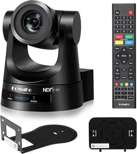 FoMaKo NDI HX3 PTZ Camera 30X Optical Zoom AI Auto Tracking HDMI Camera with 3G-SDI IP PoE 1080P@60FPS for Broadcast Church Live Streaming Video Production Supports vMix OBS Wirecast
