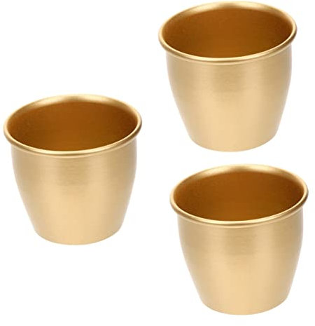 STOBAZA 3stücke Metal Flower Pot Goldene Eisenblumentöpfe Für Sukkulenten Indoor Pflanzgefäß Design Für Wohnräume Tisch Und Fensterbankdekoration