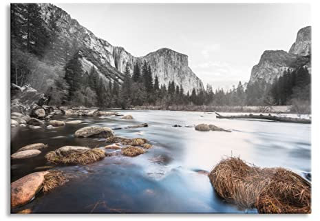 Pixxprint Glasbild, Wandbild aus Echtglas, National Park California, 60x40 cm, inkl. Aufhängung und Abstandshalter