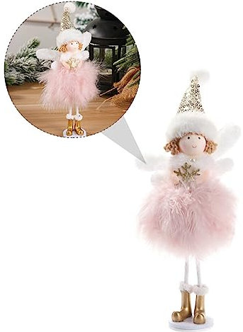 Garneck Weihnachtsengel Dekoanhänger Mit Federn Charmante Engel-Puppe Für Christbaumschmuck Und Festliche Tischdekoration Als Geschenk Für Familie Und Freunde