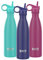 SHO Botella de agua de acero inoxidable con popote y tapa de rosca, a prueba de fugas, sin BPA, sin sudor, termo de metal de doble pared aislado al vacío, 500 ml, original, 2.0-12 horas, caliente, 24