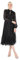Lovedrobe Women's Midi Dress Ladies Long Sleeve High Neck Polka Dot Tie Back A-line Tea Dress for Party Occasion Office Wear, Black, 8