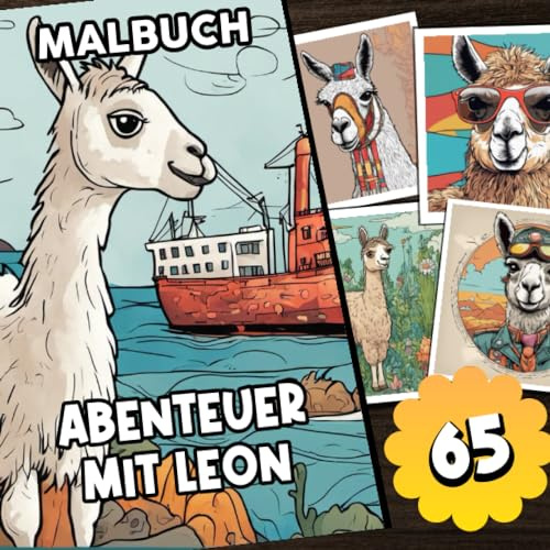 Malbuch: Abenteuer mit Leon: Lama Malbuch für Lama Liebhaber mit Leon dem Lama