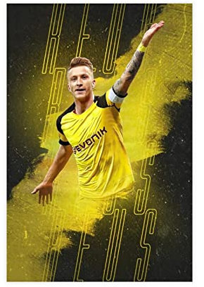 SORECI Marco Reus Sport-Poster, Leinwand, Poster, Wandkunst, Dekor, Bild, Gemälde für Wohnzimmer, Schlafzimmer, Dekoration, ungerahmt, 40 x 60 cm