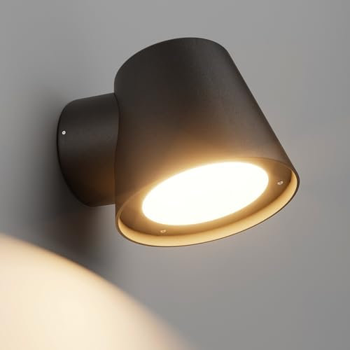 Klighten Außenwandleuchte GU10 Wandlampe Aussen/Innen, IP65 Außen Wandleuchte, Aussenlampe Modern Aussenleuchte Wand, Außenleuchte für Terrasse Garten, Aluminium+PC, Schwarz, ohne Leuchtmittel