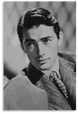 REOTTO Gregory Peck Black White Art Poster Dekorative Malerei Leinwand Wandkunst Wohnzimmer Poster Schlafzimmer Malerei,Wandkunst Bilddruck Moderne Familienzimmer Dekor 16x24inch(40x60cm)