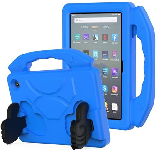 Custodia per tablet per Amazon Kindle Fire 7 2022 Custodia per tablet antiurto EVA per bambini con staffa per pollice Custodia per tablet