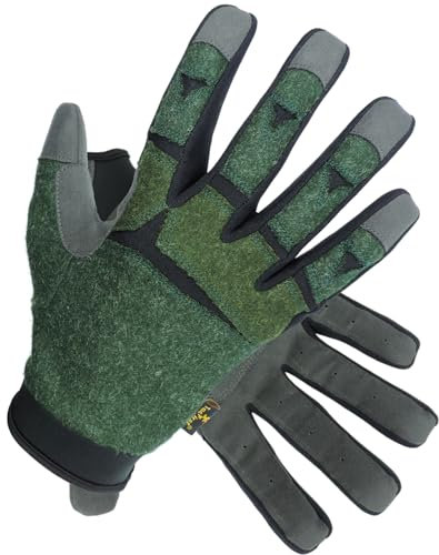 TacFirst Loden Handschuhe Sportive Hunter H020 Jagd Lodenhandschuhe Angeln (Moosgrün, L)