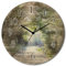 ARTLAND Wanddeko Wanduhr ohne Tickgeräusche aus Holz Funkuhr lautlos rund Ø 30 cm Sonniger Wald U1TD Blumen Pflanzen Baumbilder