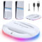 FASTSNAIL Supporto verticale 2023 con luce RGB solo per console PS5 Slim, stazione base a LED con 14 modalità di illuminazione e 2 porte USB e vite, ricambio per PlayStation 5 Slim Digital/Disc