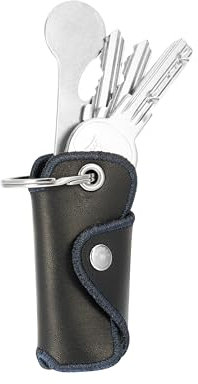Bodesa Valore Handgeflochtene Echtleder-Schlüsseltasche | Schlüsseletui mit Einkaufswagenlöser | Key Organizer für 1-5 Schlüssel | Schlüsselanhänger mit Flaschenöffner