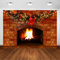 Avezano Weihnachten Kamin Hintergrund Xmas Kamin Fotografie Hintergrund Weihnachten Neujahr Urlaub Familie Party Dekorationen Baby Kinder Portrait Banner Photo Booth Requisiten (2,1 x 1,5 m)