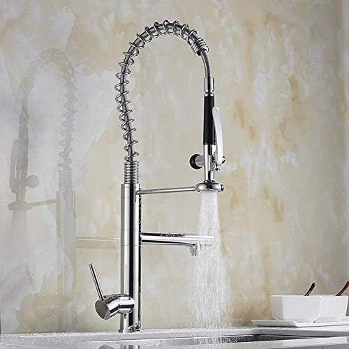 Kitchen Taps Kitchen Tap Faucet Pull Out Kitchen Fitting Made of Chrome-Plated Brass Pull - Down - Spring - Kitchen - Tubs - Tap - Swivel - Spout High Vehicle Mixer - Tap Torneira Cozinha