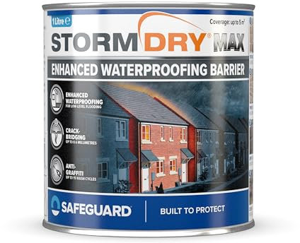 Stormdry MAX - 1 Litre - Enhanced waterproofing, crack-bridging and anti-graffiti protection barrier for brick, masonry, concrete, stone, metal and painted surfaces