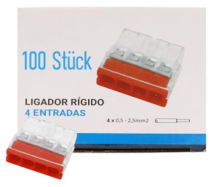 Maxled, Light is Led! Verbindungsklemmen,Klemmen 4 Polig Leiter, 100 Stück Kabelverbinder Kabelklemmen für Alle Leiterarten Weltweit,Anschlussklemmen Strand Wire:0.5-2.5mm² PCT-214
