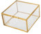 KOMBIUDA Schmuckschatulle Aus Glas Schmuckkästchen Schmuckdisplay Aus Glas Glasvitrine Durchsichtiger Schmuckbehälter Mit Deckel Klare Golden Kupfer