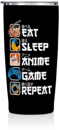 Jztco Anime Gifts Anime Merch 20 oz Tumbler Kawaii Stuff Game Anime Stuff Manga Coffee Mug Funny Insulated Tumblers Thermal Cup for Birthday Japanese Gifts for Anime Game Lovers Fans Women Men Girls