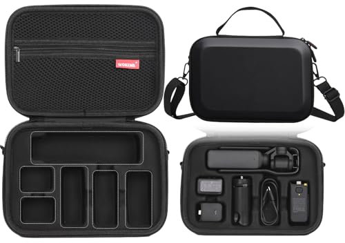WOKEMA Father&I Osmo Camera Pocket 3 Combo Accessories Only (Carry-ing) Protective Protector Carrier Case Hard Storage Bag Holder for DJI Osmo Pocket 3 Bundle Crossbody &Cuter Two Way Zipper, Black