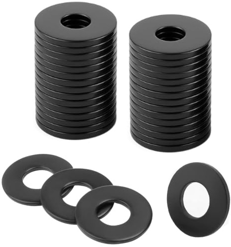 50 Stück M6x18x1,5mm Unterlegscheibe Schwarz, DIN 125 100HV Unterlegscheiben für Schrauben, Bolzen & Muttern – ideal für Möbelbau, Elektrogeräte-Reparatur und allgemeine Befestigungen (M6x18x1,5mm)