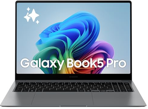Samsung Galaxy Book5 Pro Intel Core Ultra 7 258V Computer portatile 40,6 cm [16] Touch screen WQXGA+ 32 GB LPDDR5x-SDRAM 512 GB SSD Wi-Fi 7 [802.11be] Windows 11 Pro Inglese UK Grigio (Galaxy Book5 P