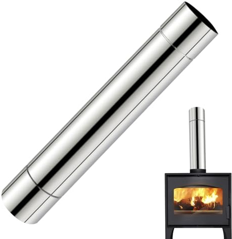 Tubo per stufa dritto in acciaio inossidabile da 2, 36 diametro, tubo per canna fumaria portatile resistente al calore per forno, riscaldatore invernale, fornello da campeggio -