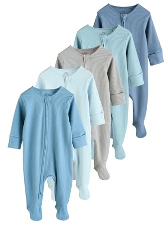 NEXT Baby Jungen Babystrampler Zwei-Wege-Reißverschluss, 5er-Pack