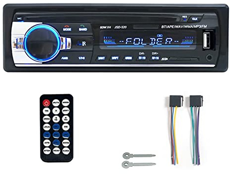 BGAZA Car Radio Stereo Player Digital Bluetooth Car MP3 Player 60Wx4 Fm Radio Stereo Audio Music USB/SD with In Dash Aux Eingang(A)