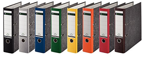 Leitz Qualitäts-Ordner, Wolkenmarmor-Papier, A4 (Sortiert, 8er Pack | Breit)