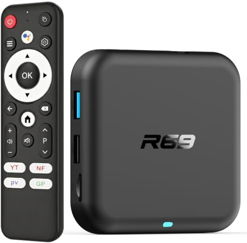 Android 14 TV Box 2026, LEFFOT R69 4K TV Streaming Box, 2GB RAM + 16GB ROM | Smart IP-TV Box, Unterstützung Sprachsteuerung, WiFi 6, BT 5.4, USB 3.0, 100M Ethernet, HDR10 RK3518 Quad-Core A53