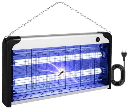 Zendea Lampada Antizanzare Giardino Esterno, Zanzariera Elettrica 30W UV - Trappola Zanzare e Trappola Mosche, Ammazza Zanzare Elettrico, Uso Interno ed Esterno a Parete, Catena o Terra