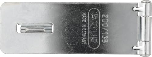 ABUS Hasp 200/95 - Padlock Staple, Steel, Security Level 2, Silver | For flush single-action doors - hardened steel eyelets, concealed screws - corrosion-resistant - 39 x 95 mm, 160 g