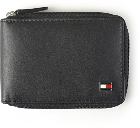 Tommy Hilfiger Herren Oxford Ziparound Geldbörse, Schwarz, Einheitsgröße