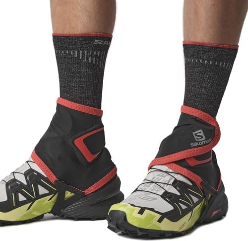 Salomon Trail Gaiters High unisex Gamaschen Trail Running Wandern MTB Lauf, Leichte Handhabung, Haltbarkeit, Trail Running Wandern MTB Laufz, Schwarz, S