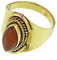 CHICNET Messing Ringe Karneol Mandel Seil Bögen breit antik golden oxidiert nickelfrei Tribal Schmuck 59 (18.8)