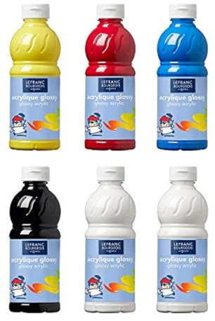 Lefranc & Bourgeois 188294 Glossy Acrylfarbe, 6 x 500 ml Flaschen