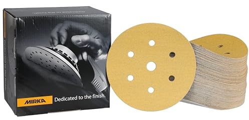 Mirka Gold Universal Sanding Paper Ø 150mm Grip 7-hole, grit P100, 100 pcs / For sanding plaster, filler, chipboard, wood, varnish