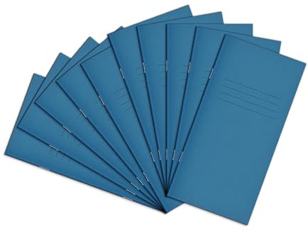 Rhino 8 x 4 Exercise Books, 32-Page / 12mm Lined Paper Notebook, 100-Pack, Writing Book, Office & School Stationery Supplies, Light Blue