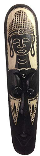 Kunsthandwerk Asien Maske BUDDHA aus Holz, geschnitzt, Größe 50 cm, Holz-Maske aus Bali, Wandmaske