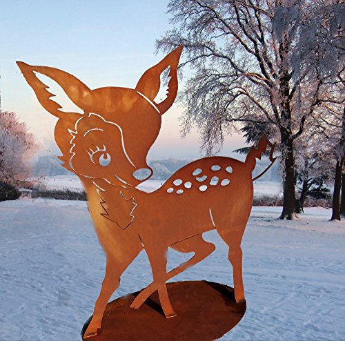 Antikas - Edelrost Tier Figuren - Rehkitz - jahreszeitliche Antik Dekoration Herbst