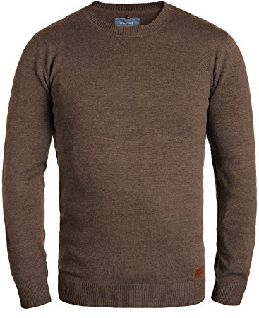 Blend BHLars Herren Strickpullover Feinstrick Pullover mit Rundhals-Ausschnitt Baumwollmischung Regular fit, Größe:L, Farbe:Mocca Mix (70816)