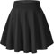 Damen Mädchen Basic Solid vielseitige dehnbaren informell Mini Skater Rock (XS, Schwarz)