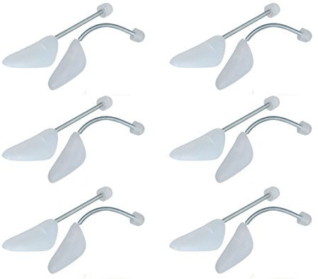 Top Ten Handels GmbH Schuhspanner Schuhdehner Kunststoff mit Metallfeder Damen oder Herren Schuhe 6 Paar Set, Farbe:Weiß