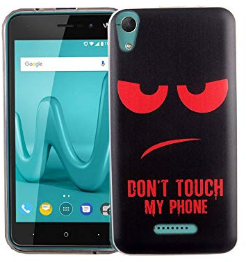 König Design Handyhülle kompatibel mit Wiko Lenny 4 Silikon Case Hülle Sturzsichere Back-Cover Handyhülle - Dont Touch My Phone Rot